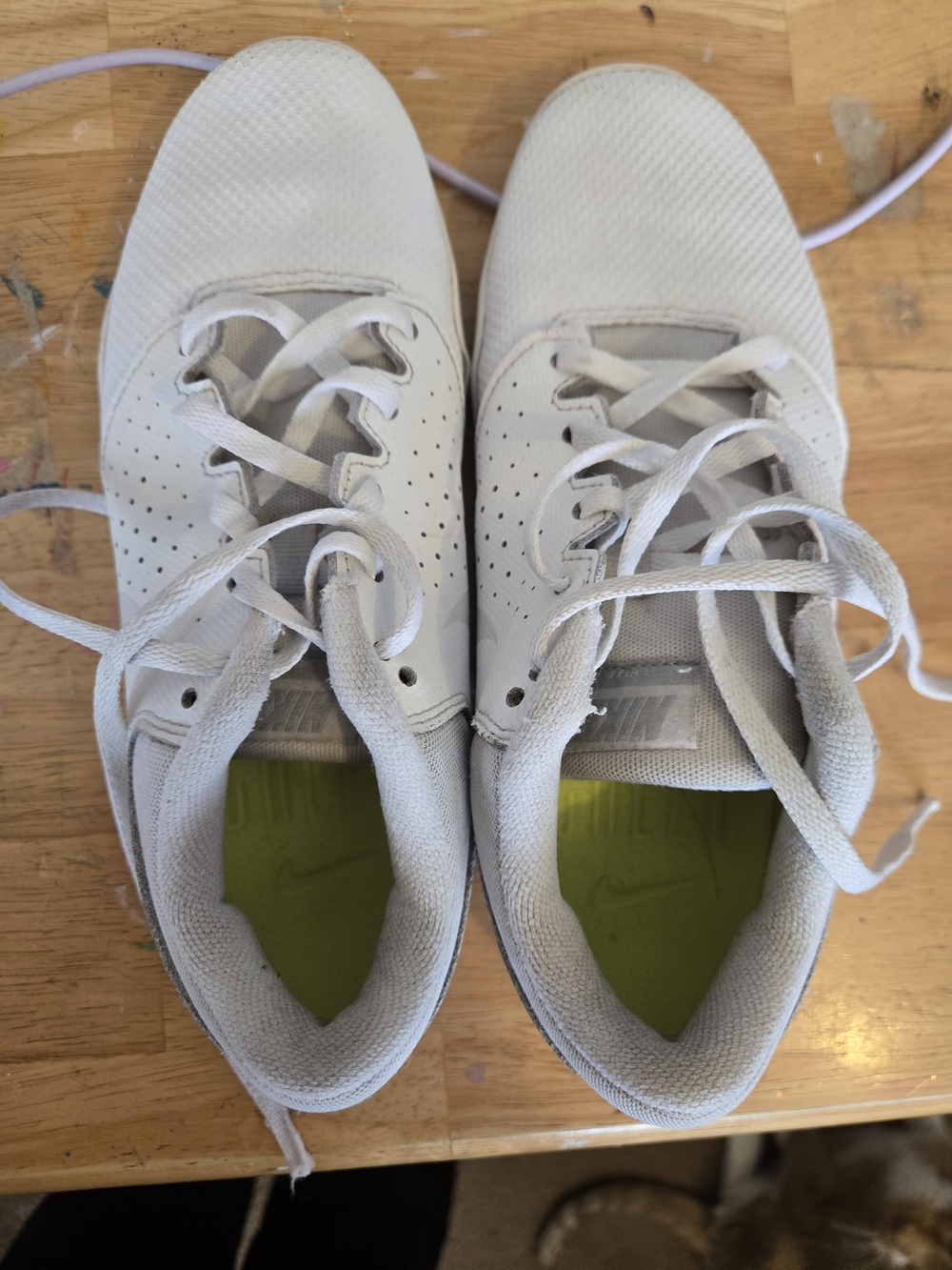Nike Kids White with Lime Green Insole Sneakers